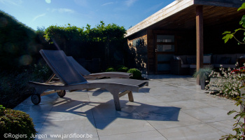 Lounge terras in keramische 60x60 edilgres 1cm dik