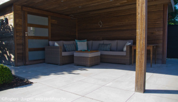 Lounge terras in keramische 60x60 edilgres 1cm dik