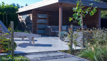 Lounge terras in keramische 60x60 edilgres 1cm dik